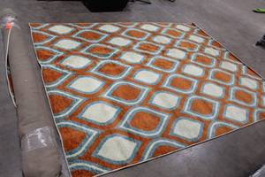 Area Rug OrangeWhite Pattern 10Lx76W