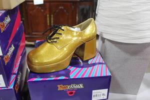 Funtasma Jazz Platform Shoes Pearlized Gold Glitter Size Large (in box)