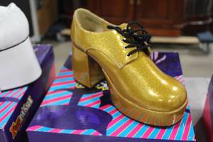 Funtasma Jazz Platform Shoes Pearlized Gold Glitter Size Small (in box)