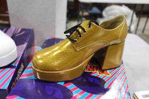 Funtasma Jazz Platform Shoes Pearlized Gold Glitter Size Small (in box)