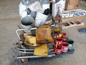 lot 227 image: PALLET LOT - Misc. Hardware, Diesel Can, Concrete Tools and More