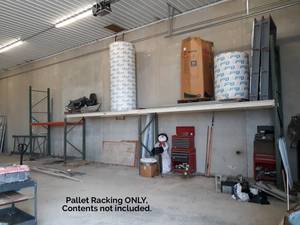 lot 69 image: (3) Sections of Pallet Racking - Includes (5) Uprights, (6) Crossmembers, and (8) Deck plates - Contents NOT Included - Bring Help to Take Down