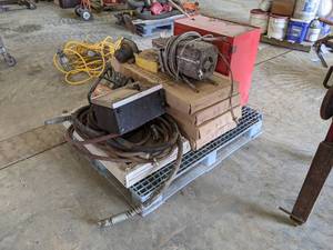 lot 124 image: PALLET LOT - (5) 32 x 16 Windows, Automotive Analyzer, Tool Chest and More