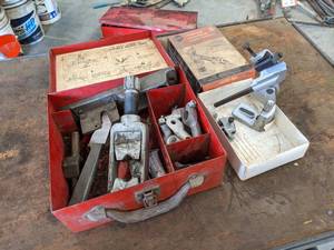 lot 210 image: WAFCO Battery Cable Crimper Kit  Craftsman Drill Bit Grinding Attachment