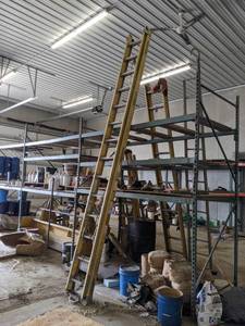 lot 251 image: Werner Fiberglass Extension Ladder - Measures about 14 Closed Up