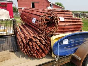 lot 618 image: Lot of (4 Rolls) Wood Slat Wire Snow Fencing