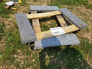lot 665 image: Lot of (2) Wood Dolly with Carpet Padding