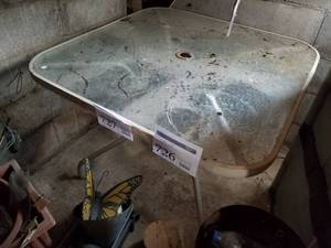 lot 727 image: Patio Umbrella Table  with Umbrella