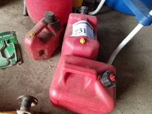 lot 731 image: Lot of (3) Plastic Gas Cans