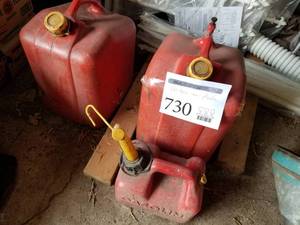 lot 730 image: Lot of (3) Plastic Gas Cans