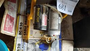 lot 681 image: BrassCraft Drain Cleaning System  with BC-420 Cable Drum Machine
