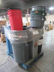 lot 112 image: WHOLESALE MIXED PALLET OF MISCELLANEOUS GARBAGE BINS