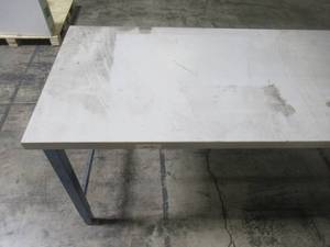 lot 115 image: Global Industrial 72x30 Adjustable Height Workbench Square Tube Leg, Laminate Safety Edge Blue T9F606958BL