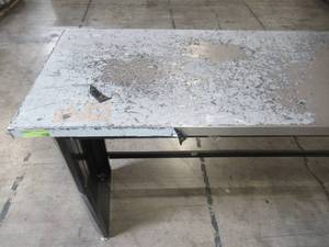 lot 202 image: Husky Work Benches 6 ft. Stainless Steel Top Workbench 72WB01SS-THD