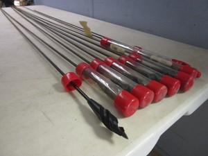 HIGH-SPEED TWIST DRILL AUGER BITS, W FLEXIBLE SHANK, SCREW POINT,  72 LONG - 9 TOTAL