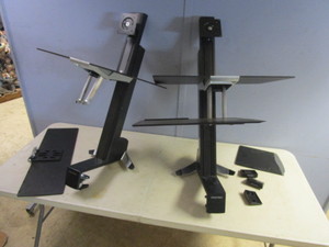 ERGOTRON SIT-STAND ADJUSTABLE DESKTOPS WITH MONITOR HOLDERS - DAMAGED