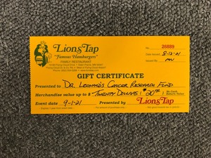 lot 55 image: Lions Tap Famous Hamburgers Restaurant Gift Card #3