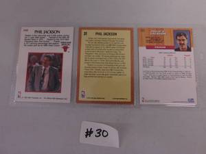 lot 30 image: 3 - Phil Jackson Collectible Cards