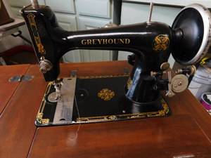 lot 82 image: Antique Greyhound Sewing Machine
