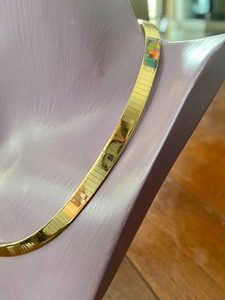 14k Gold 16 Flat 6 mm Omega Necklace
