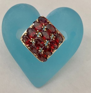 14k Gold Custom Ring with Multi Oval Garnets