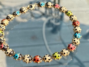 14K Multi Colored Lady Bug Bracelet