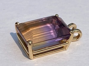 14k Gold and Amertrine Pendant