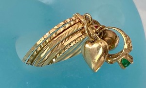 14k Gold Baby Ring and 10K Gold Band with Charms