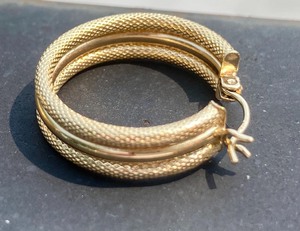 14k Gold Mesh Look Hoop Earrings
