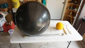 Black Weider Exercise Ball--Yellow Ball--Expandable Gym Bar