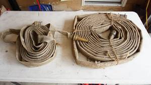 Two Vintage  Expandable Garden Hoses & One  Water Sprayer