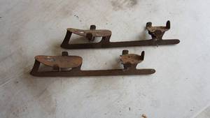 Pair Of AntiqueVintage Metal Ice Skating Runners--(Skating On Thin Ice)