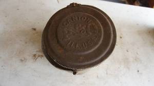 Canton, ILL. USA Rusted Out Bottom Of Antique Pail W Cover
