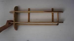 Wooden Two Shelf Towel Bar