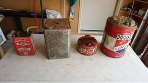 Four Vintage Gas Cans-Different Sizes