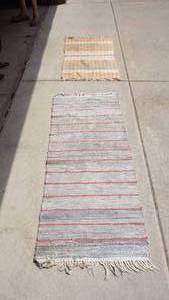 Two Homemade Braided Rag Rugs