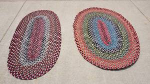 Two Oval Homemade Braided Rugs