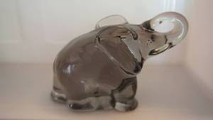 Glass Hand Blown Elephant---3 12 Tall  x  5 Long