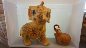 Wicker Elephant--5 Tall  x  4 Wide--Paper-Mache Hand Painted Elephant--10 Tall  x  8 12 Long