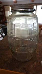 Vintage Pickle Jar With Handle & Lid--14 12 Tall  x  9 Wide