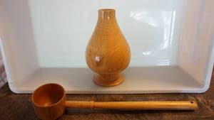 Handcrafted Wood Vase--Wide Wood Ladle
