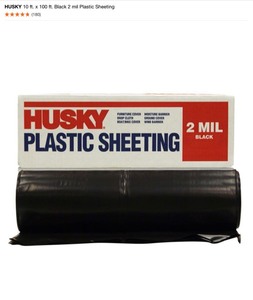 Clear, White & Black HDX and Husky Plastic Sheeting. Various Sizes. See Pictures