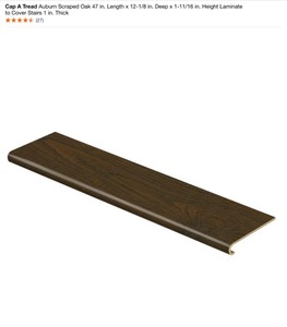 Cap A Tread Auburn Scraped Oak 47 in. Length x 12-18 in. Deep x 1-1116 in. Height Laminate to Cover Stairs 1 in. Thick. See Pictures