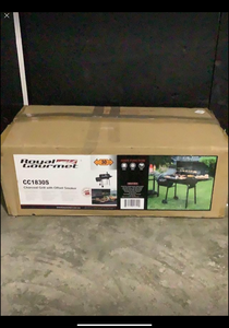 Royal Gourmet Charcoal Grill in Black with Offset Smoker and Side Table. See Pictures