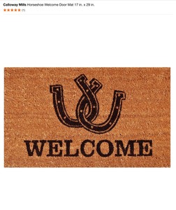 Calloway Mills Horseshoe Welcome Door Mat 17 in. x 29 in. & My Magic Carpet Cove Green 3 ft. x 5 ft. Lines Washable Area Rug  More. See Pictures