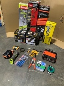 lot 8 image: Assortment of String Trimmers, Hand Tools, Shop Equipment and More Various Conditions. See Pictures