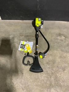 lot 27 image: RYOBI 4-Cycle 30cc Attachment Capable Curved Shaft Gas Trimmer. See Pictures