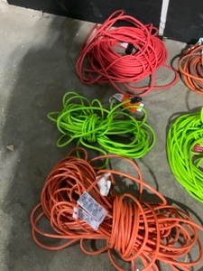 lot 30 image: Various Types & Sizes of Extension Cords Various Conditions. See Pictures