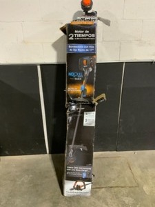 lot 34 image: Lawnmaster 26cc Gas NO-PULL Electric Push Button Start 2-Cycle String Trimmer. See Pictures