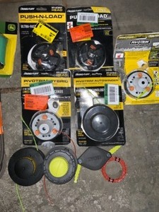 lot 45 image: Outdoor lawn Trimmer Heads, Mower Accessories, Blades & Mulching Kit. See Pictures